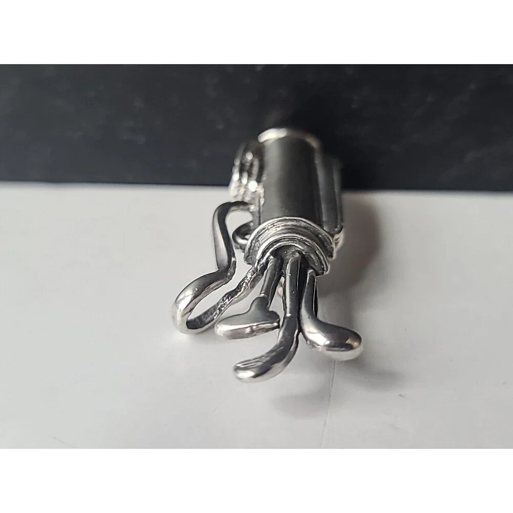 Mexican 925 Sterling Silver Golf Bag and Clubs Brooch Vintage